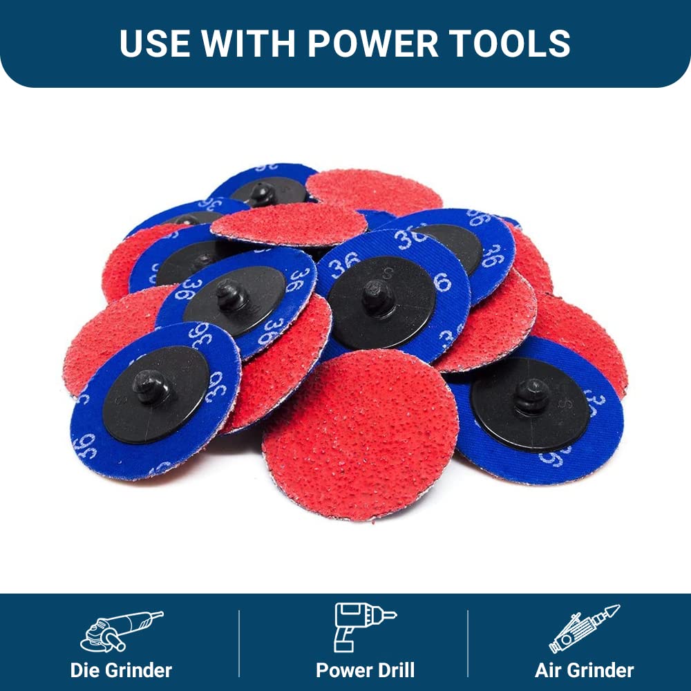Benchmark Abrasives 2 Inch Sanding Discs Quick Change Ceramic - Drill & Die Grinder Sanding Disc for Deburring, Polishing, Rust Remover for Metal, Paint Stripper (1000 Pack) - 80 Grit