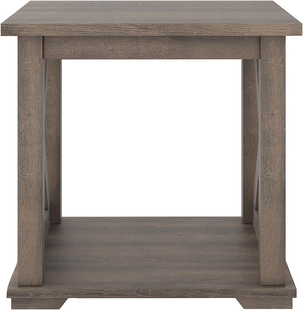 Signature Design by Ashley Arlenbry Farmhouse End Table with Crossbuck Details, Weathered Oak Brown