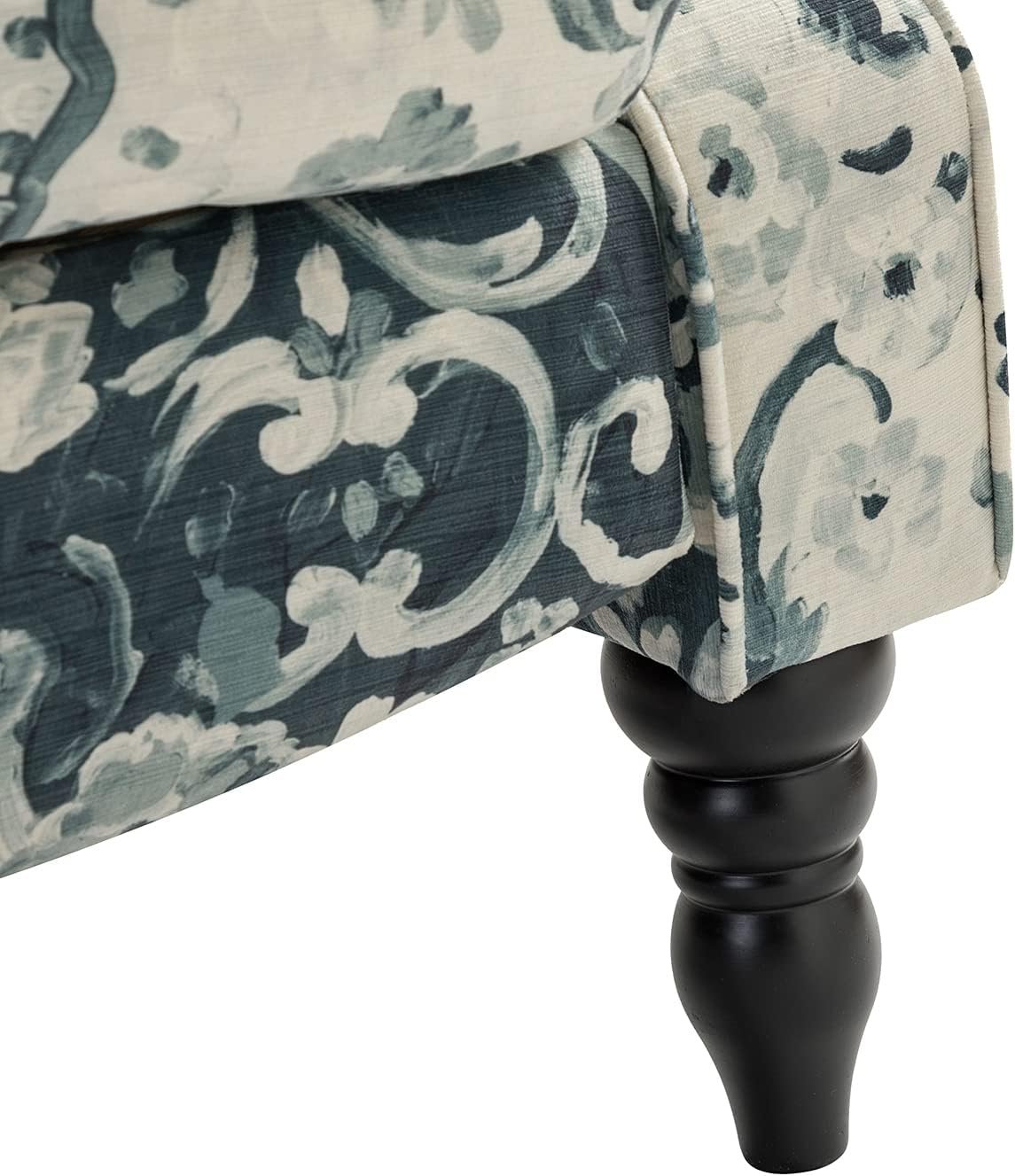 HULALA HOME Upholstered Wingback Recliner Chair, Small Adjustable Footrest Push Back Single Reclining Sofa, Mid Century Modern Lounge Armchair for Living Room, Bedroom, Reading/Floral