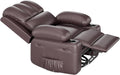 GarveeHome Leather Recliner Chair, Manual Recliner w/Comfortable Arms and Cup Holders for Living Room CF8011 - Brown, Medium