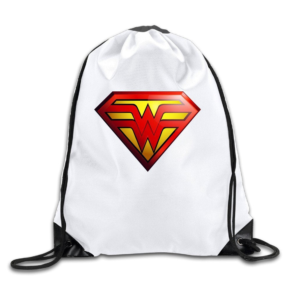 AGOGO Wonder Woman WW LOGO Drawstring Backpack Bag