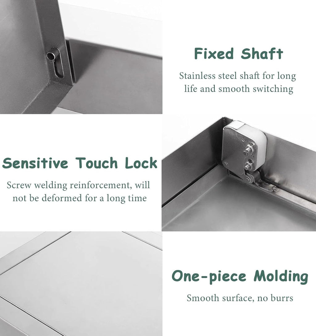 BBQ Access Door Stainless Steel, Touch Latch Single Access Cabinet Door, Plumbing Service Entrance Cover, Metal Inspection Loft Trap Hatch(350x400mm/14x16in)