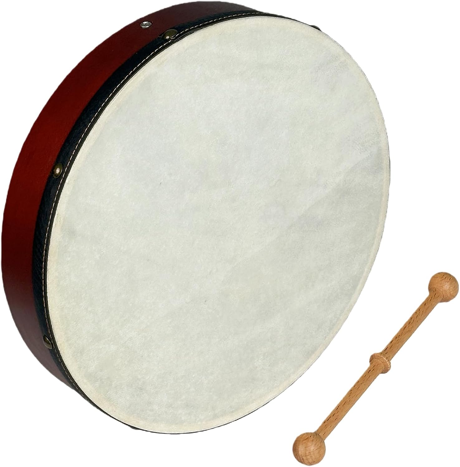 HighLight 16' Bodhran drum Handcrafted Irish Instrument with Goatskin Drumhead, Crisp & Musical Tone, Included Hardwood Mallet (16-inch)
