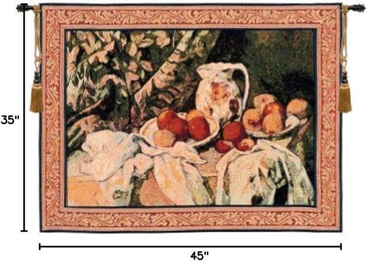 C Charlotte Home Furnishings Inc French Still Life French Tapestry Wall Hanging 35 X 45 Inch Viscose Cotton And Polyester Blend Wall Art Perfect For Wall Decor By Paul Cezanne