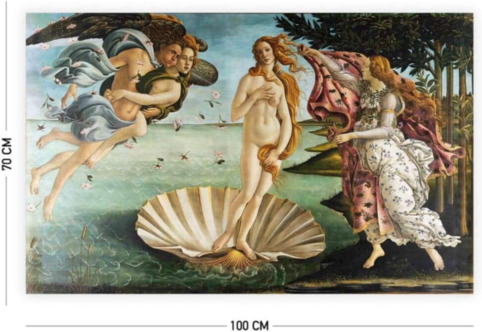 Tapestry Wall Hanging Botticelli Birth of Venus 65x40cm Cotton Famous Painting Art Home Decor Living Room Dorm - Mint, 55x79 inch