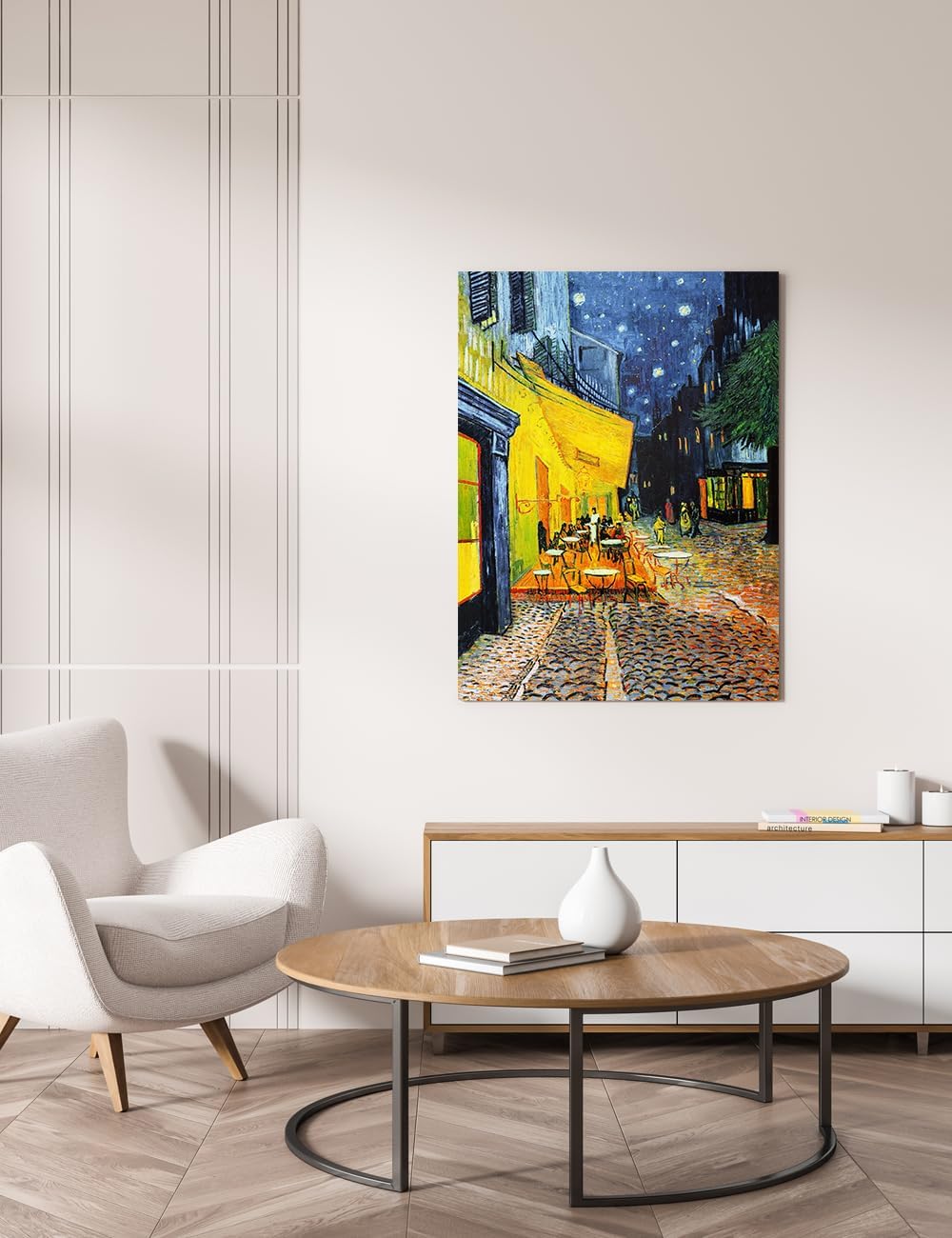 DECORARTS - Vincent Van Gogh Cafe Terrace at Night Large Canvas Art Giclee Print Gallery Wrapped Wall Art For Living Room Decor 30x40, Made In USA