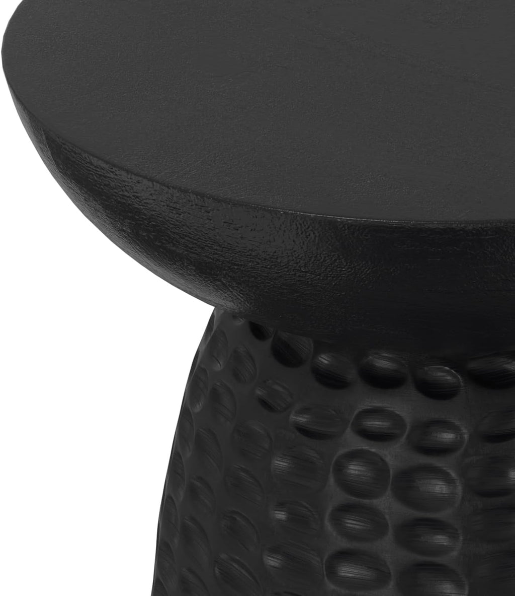 SIMPLIHOME Boyd End Table - 16 inch Wide Solid Mango Wood Round Accent Table in Black, Handcrafted Contemporary Nightstand or Lamp Stand for Living Room, Bedroom, or Family Room, Assembled