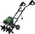 18 Inch 15 Amp Electric Tiller/Cultivator, 6 Steel Tines Tillers with Adjustable Wheels, 9' Tillling Depth Electric Rototiller for Lawn, Yard and Garden Digging