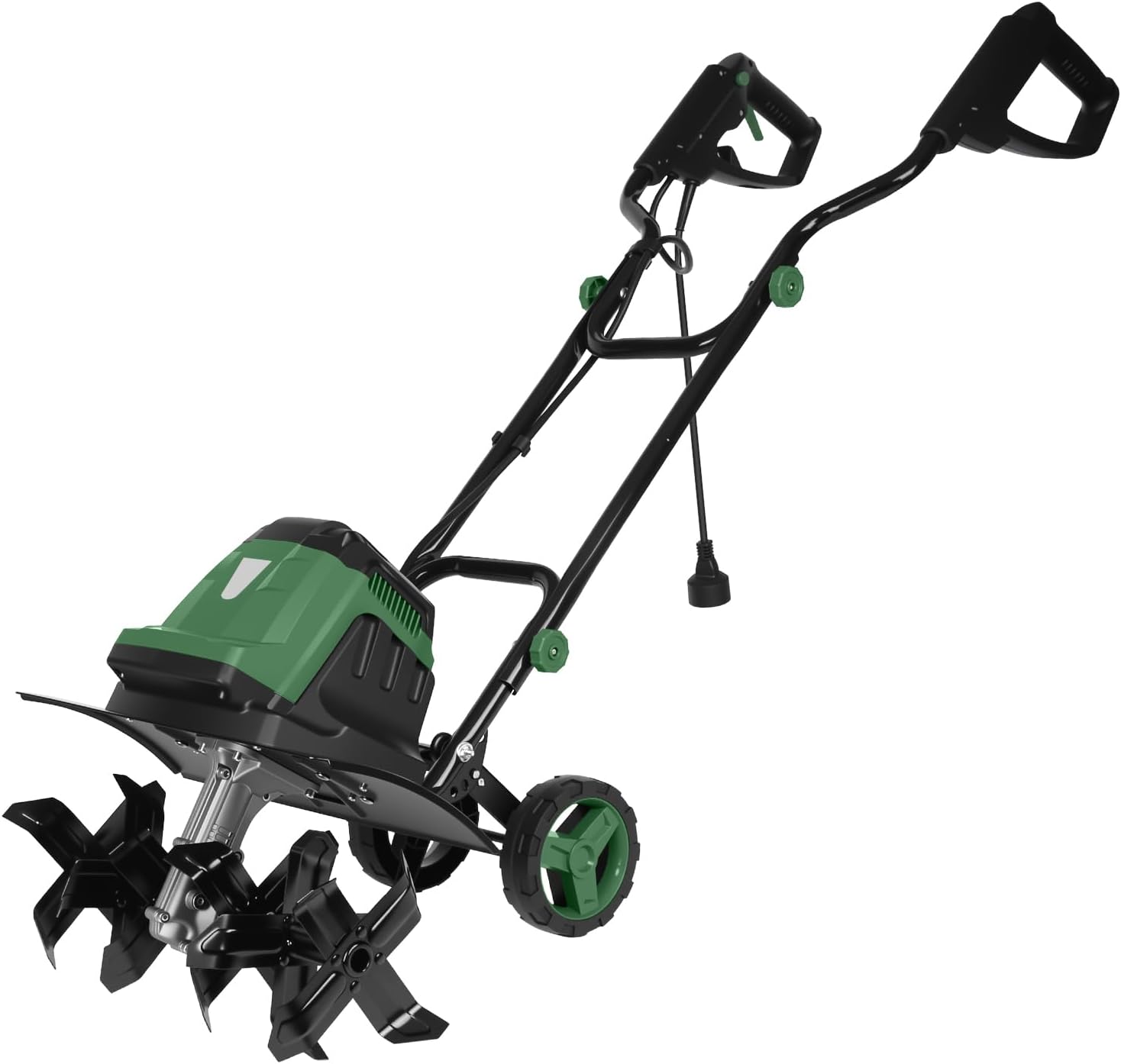 18 Inch 15 Amp Electric Tiller/Cultivator, 6 Steel Tines Tillers with Adjustable Wheels, 9' Tillling Depth Electric Rototiller for Lawn, Yard and Garden Digging