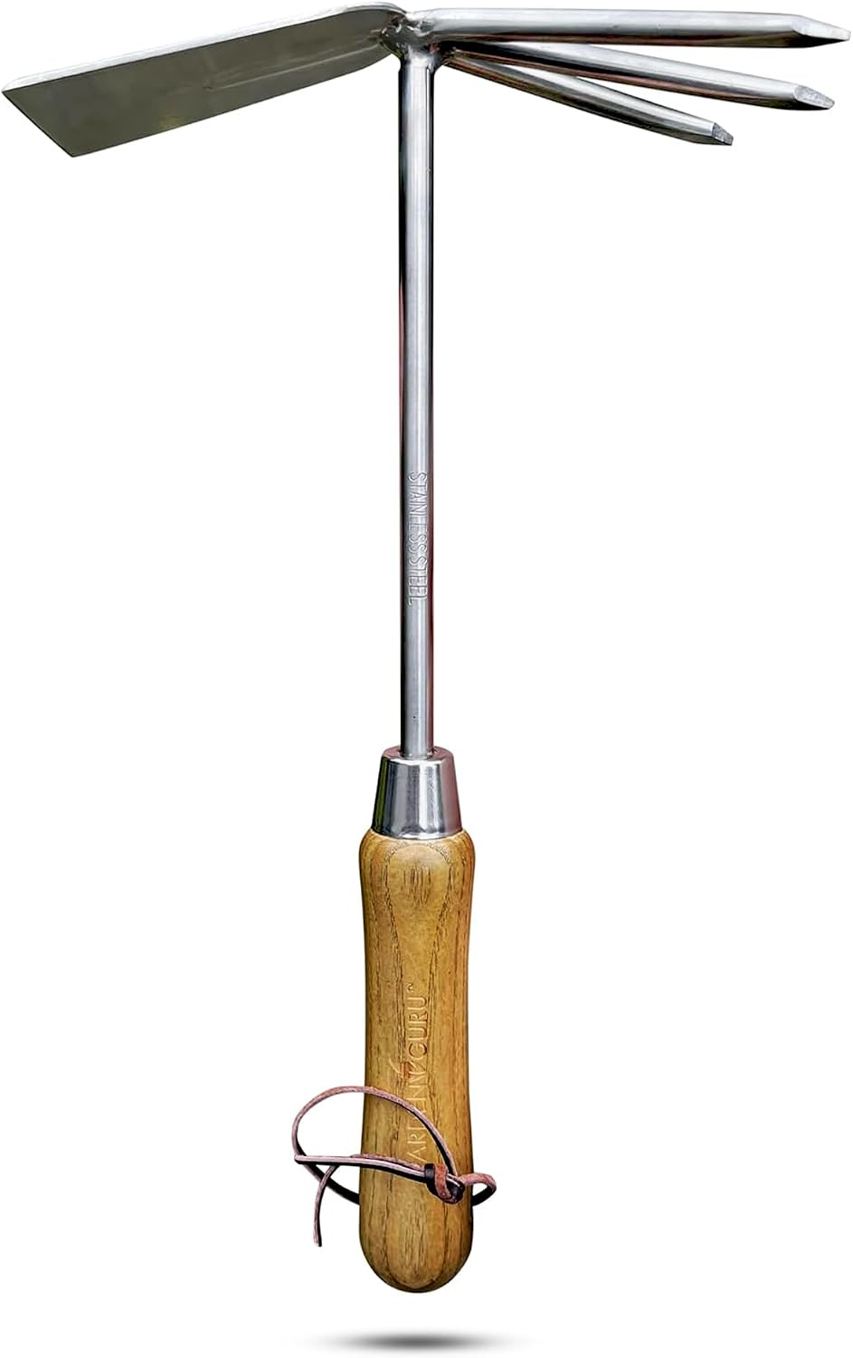 Garden Guru Eco Hand Cultivator Hoe Tiller Tool - 100% Recycled Stainless Steel - Rust Resistant - FSC Certified Wood Ergonomic Handle -Great for Gardening Cultivating Weeding - 1 Case (40 Pcs)