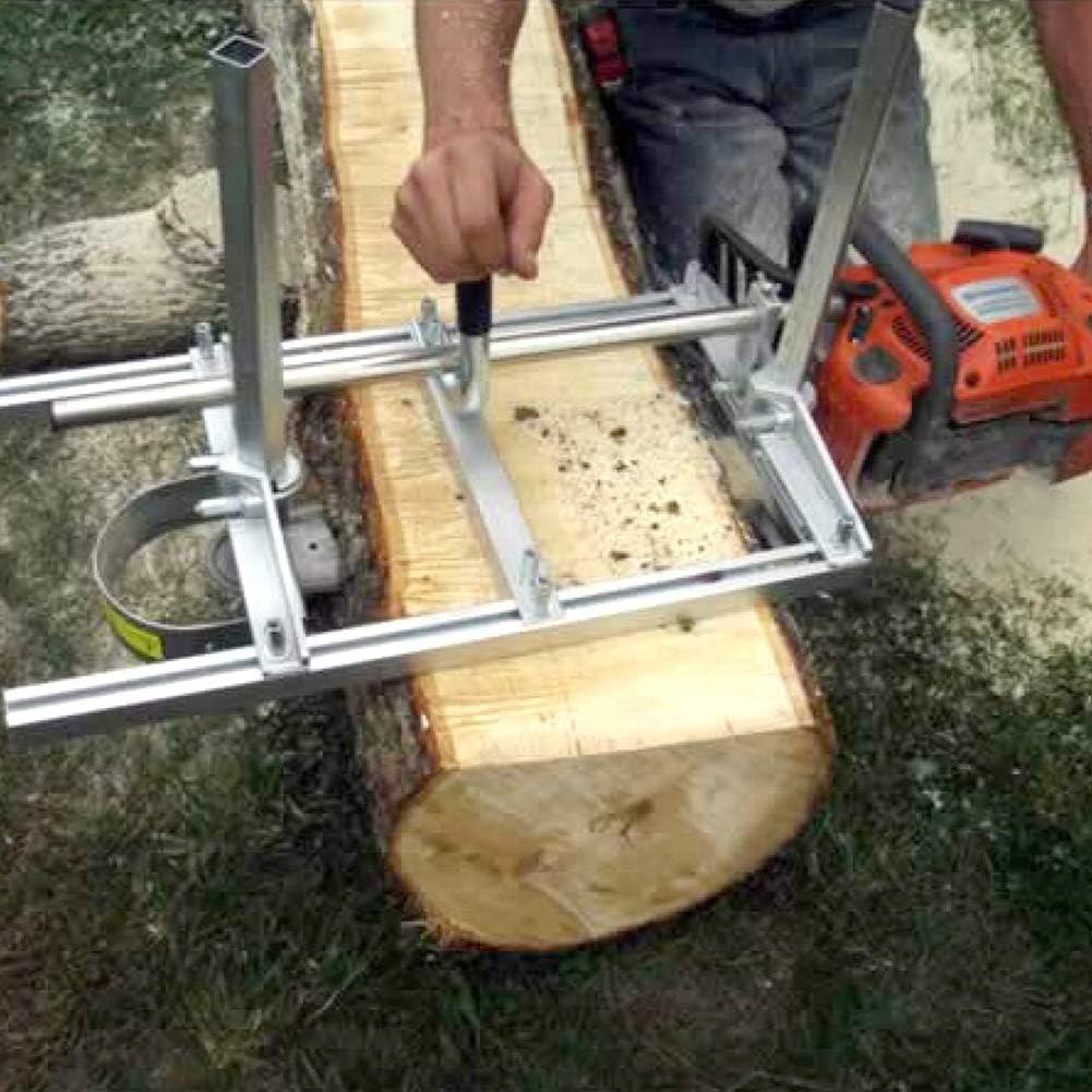 Aluminum Steel Plate Portable Chainsaw Mill Lumber Cutting Tool 14in-24in Chain Saw Woodworking Efficient Builders Outdoor Enthusiasts