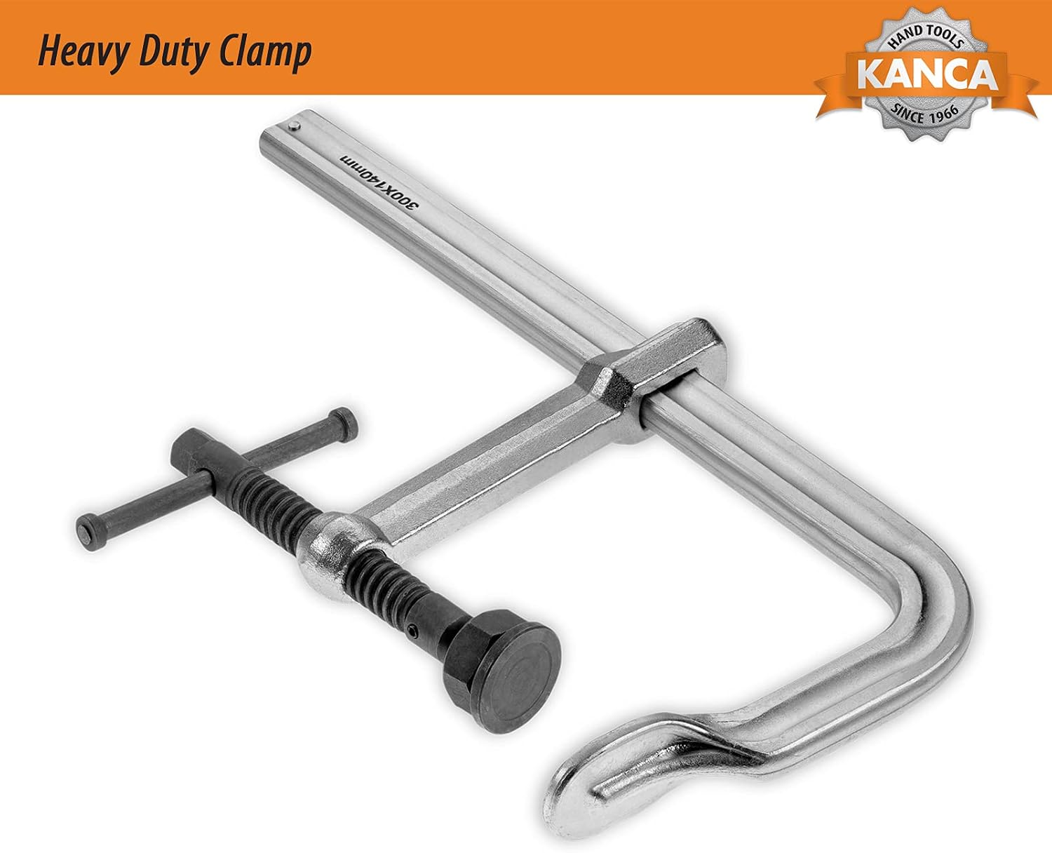KANCA- HDC-600 Heavy Duty Clamps, Clamping Force 12,000 N, Opening 24 INCH, Drop-Forged F-Clamp, Welding Tools, Bar Clamp, 600 MM