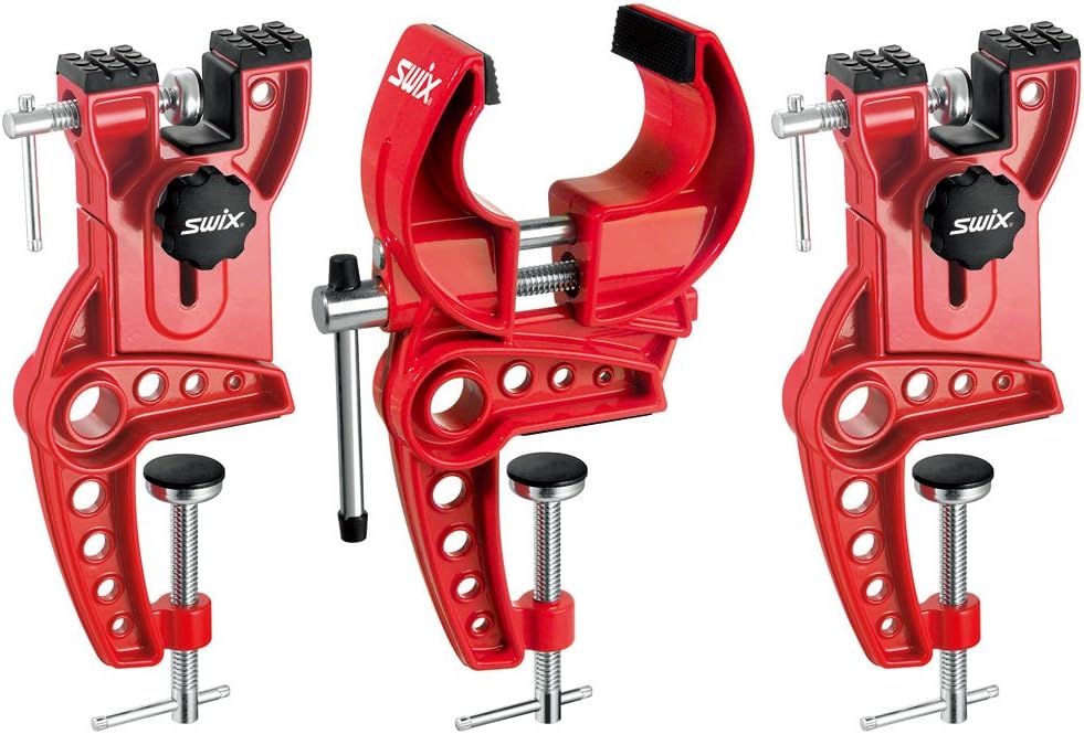 Swix T149-50 Ski Vise with 50mm Wide Jaws | Durable Adjustable Clamps for Waxing and Tuning Alpine & Downhill Skis Wax Scraper Snowboard and Wide Ski (4mm Thick)