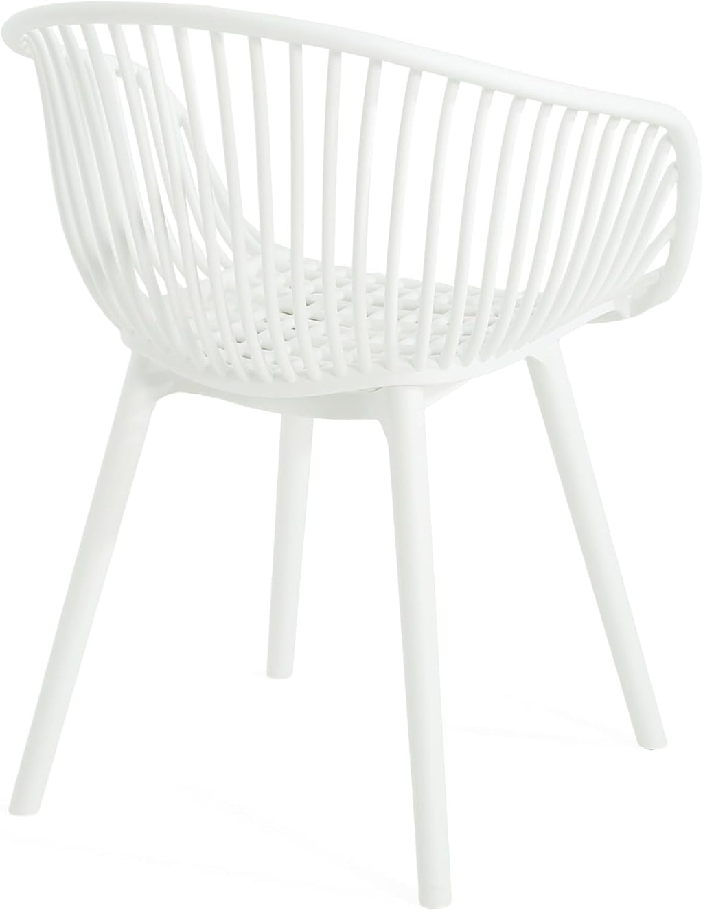 Christopher Knight Home Modern Accent Chair–White Outdoor Patio Chairs Set of 2 – Lounge Chairs for Balcony or Garden – Weave Design – Stylish and Comfortable Seating for Backyard or Terrace