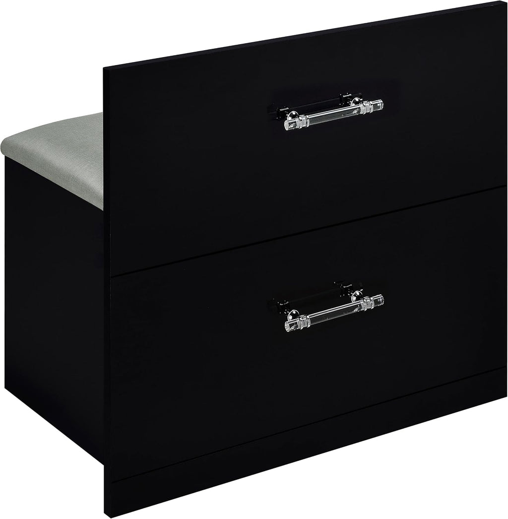 Coaster Home Furnishings Flora 2-Drawer Vanity Set with Led Mirror Black High Gloss