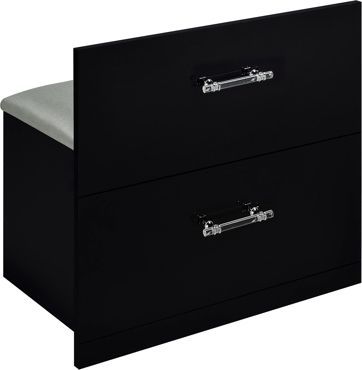 Coaster Home Furnishings Flora 2-Drawer Vanity Set with Led Mirror Black High Gloss