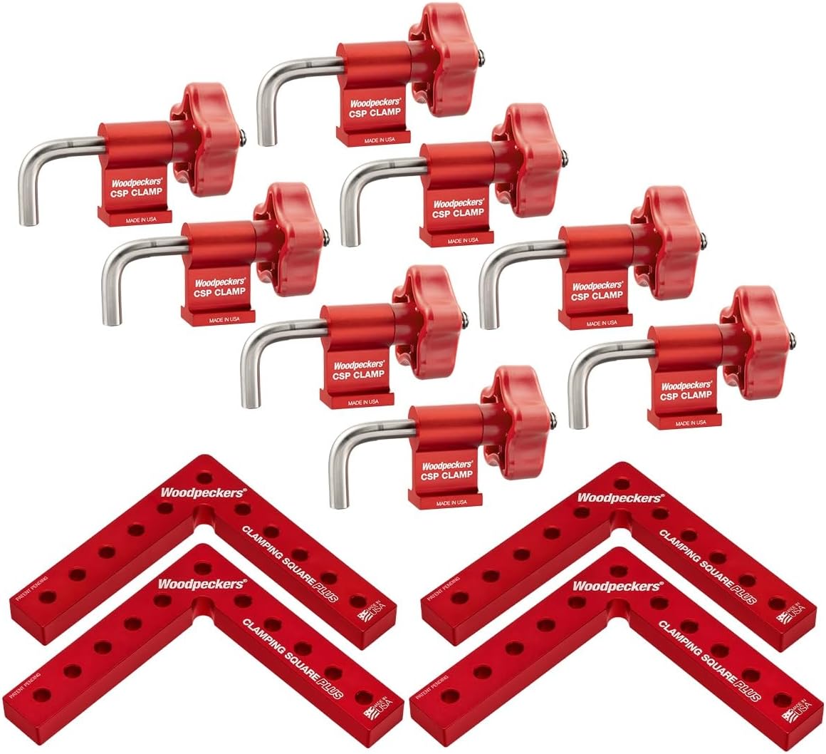 Woodpeckers Clamping Square PLUS Clamp - 4 pairs of clamps + 4 Individual Clamping Square Plus