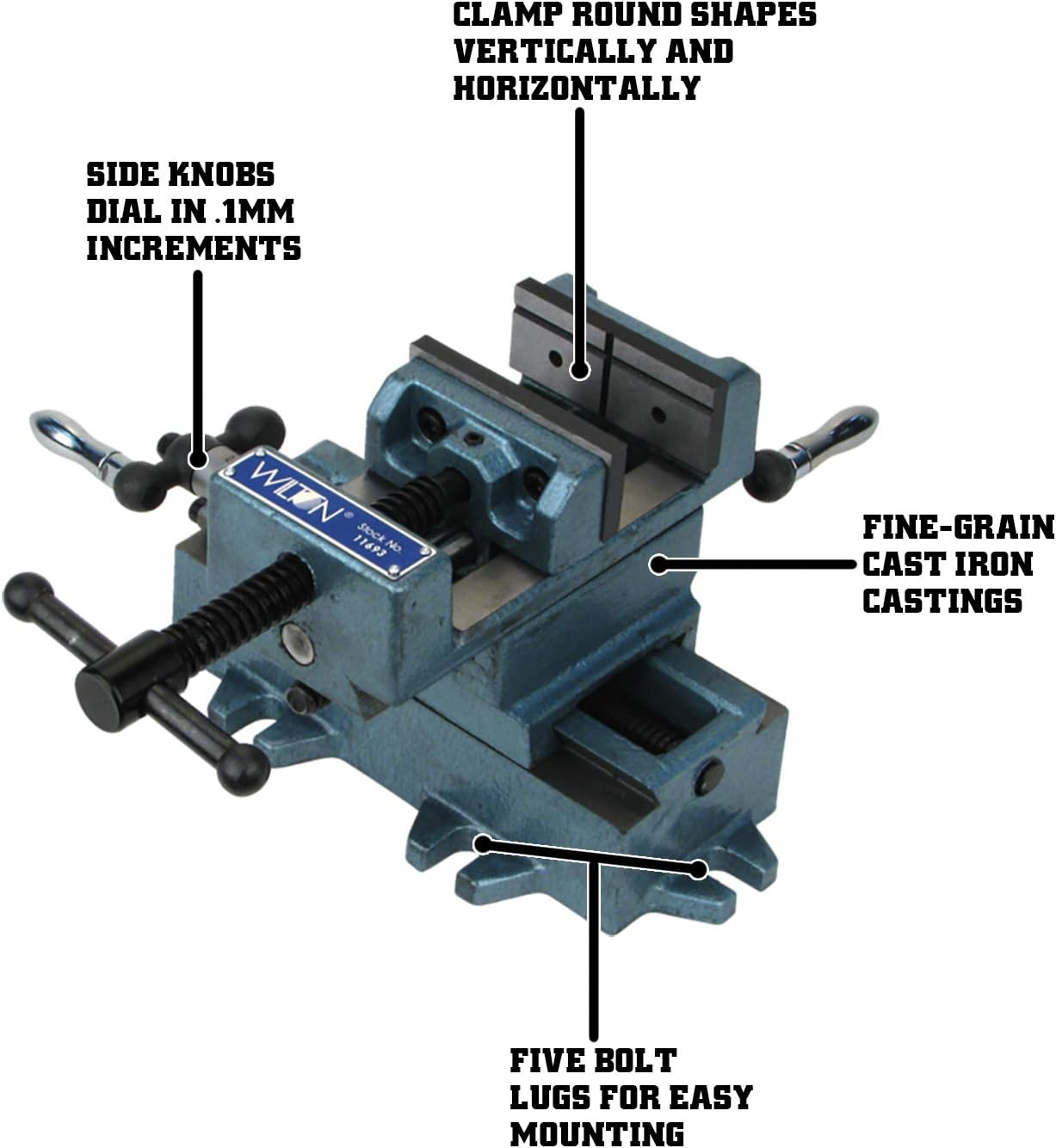 Wilton Cross-Slide Drill Press Vise, 3' Jaw Width & Max Opening, 3' Jaw Depth (Model CS3)
