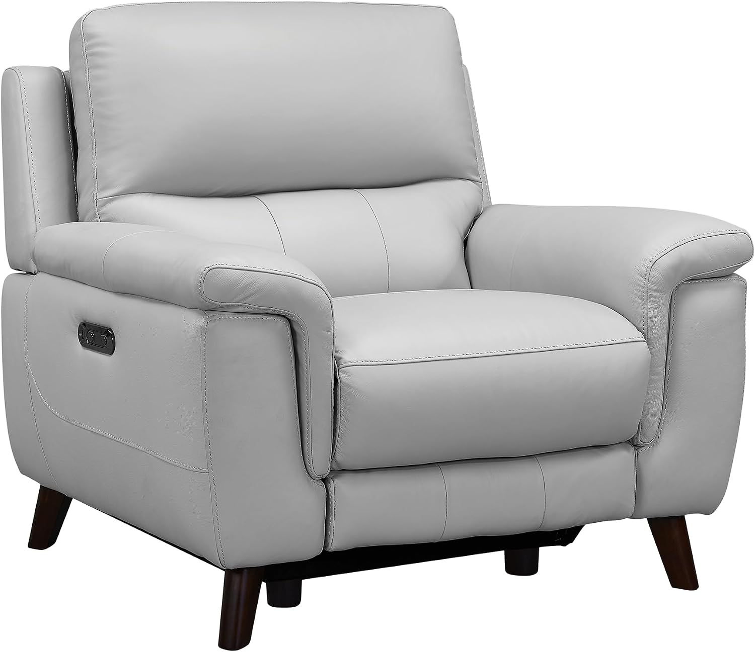 Armen Living Lizette Contemporary Top Grain Leather Power Reclining Living Room Accent Chair, Dove Grey