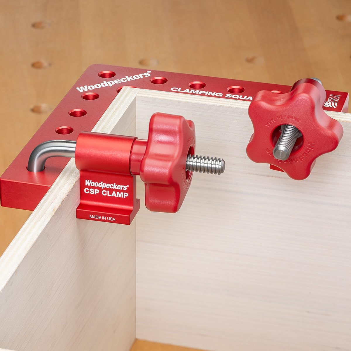 Woodpeckers Clamping Squares Plus, 8 Pack CSP Squares, 6.75 Inch Long Aluminum 90-Degree Corner Clamps for Woodworking, USA Made