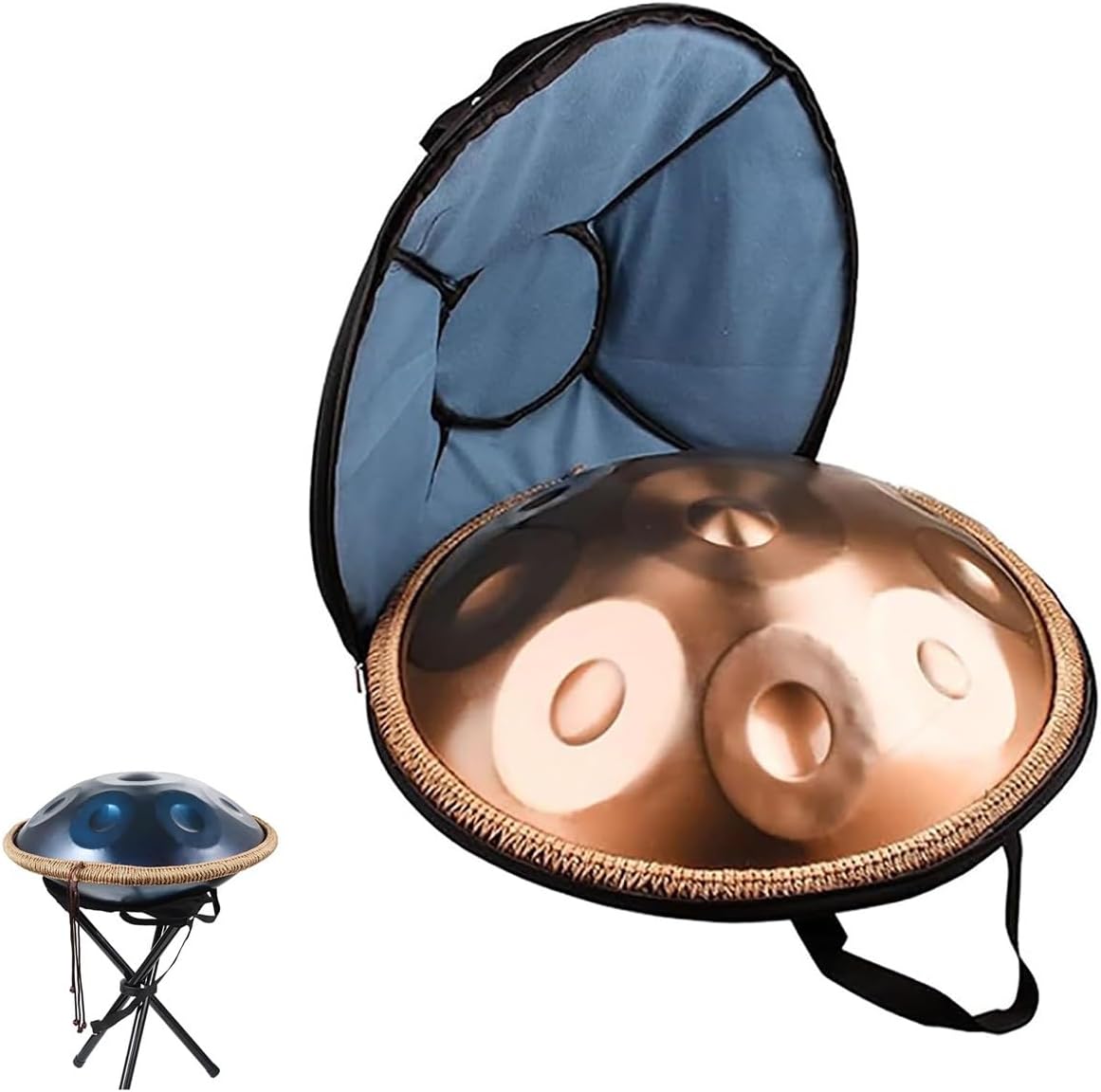 432Hz/440hz Handpan Drum for Adults Steel Hand Pan Drum 9/10/12 Notes Handpan Instrument in D Minor with Hand Drum Stand Soft Hand Pan Bag Mallets 22 Inches(Deep purple,440HZ/12Note)