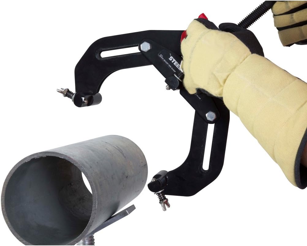 Steelman 6-inch Ultra Clamp Pipe Clamp for Welding, 2 to 6-inch Pipes, Quick-Release Button, T-Handle Rapid Adjustment, Pipe Alignment Tool