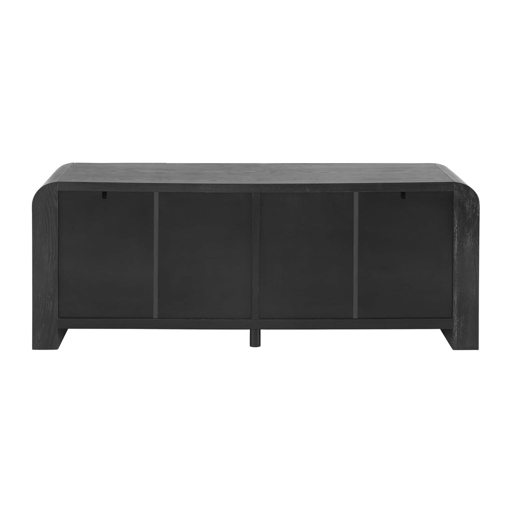 Christopher Knight Home Rulor Modern Sideboard Buffet Cabinet, Wooden Storage Cabinet Organizer, Living Room TV Stand Entertainment Center, Narrow Console Table, Black