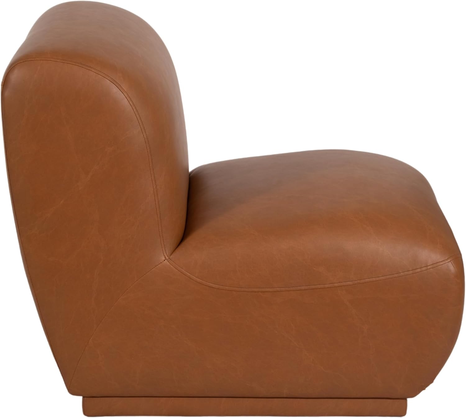 Sagebrook Home Brown Armless Accent Chair, Sturdy Wood Construction, Soft Non-Woven Fabric