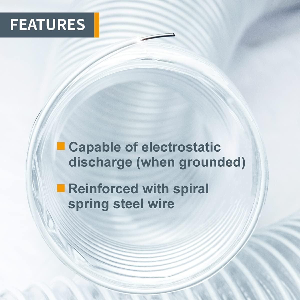 POWERTEC 70267V 6 Inch x 20 ft. PVC Dust Collection Hose for Dust Collector for Woodworking and Shop Vacuum, 6' Dust Collector Hose for Dust Collection Fittings
