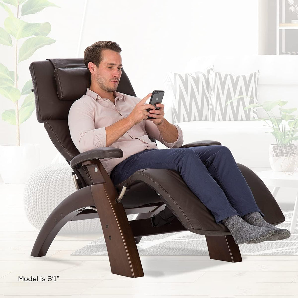 Human Touch Perfect Chair PC-350 Power Recliner – Zero Gravity Electric Chair for Adults, Breathable Top Grain Leather, Lumbar Support, Living Room & Home Office, Dark Walnut Espresso, 3-Year Warranty