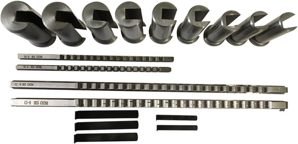 Keyway Broach Kit 18pc HSS Metric Keyway Broach Cuttering B C Push Type + 5pc Shim Cutting Tool Metalworking