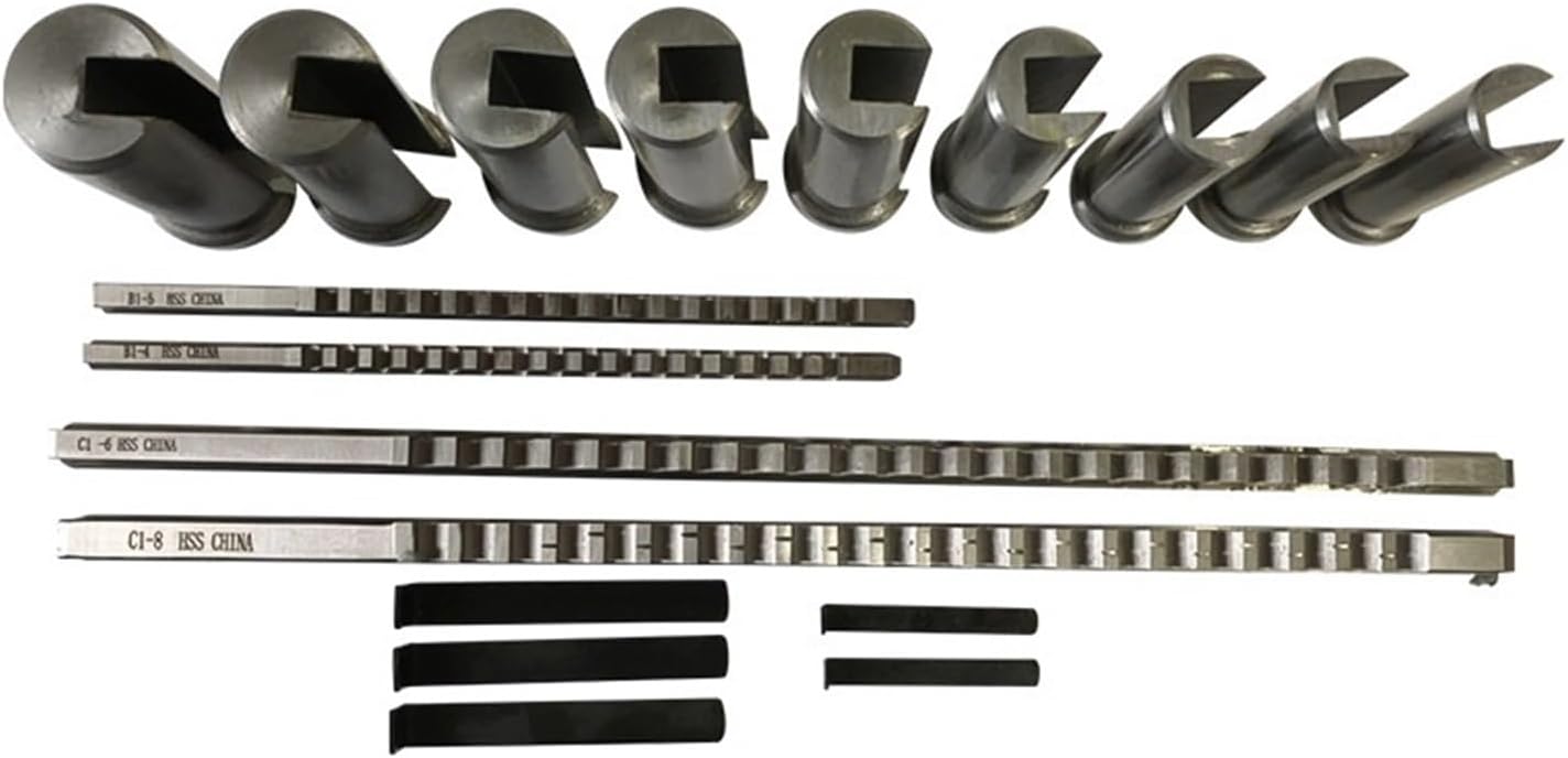 Keyway Broach Kit 18pc HSS Metric Keyway Broach Cuttering B C Push Type + 5pc Shim Cutting Tool Metalworking