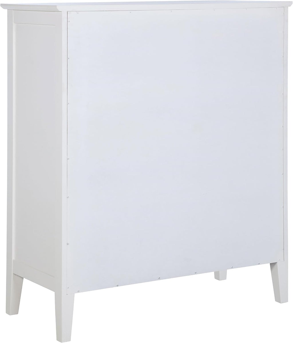 Coaster Home Furnishings - Bexhill - Wood - 8-Drawer Chest with Rattan Fronts, Black Felt Lining and Convex Design - Coastal - Bedroom - White - 223475