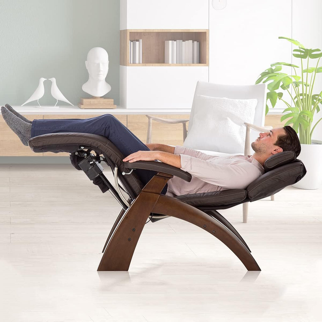 Human Touch Perfect Chair PC-350 Power Recliner – Zero Gravity Electric Chair for Adults, Breathable Top Grain Leather, Lumbar Support, Living Room & Home Office, Dark Walnut Espresso, 3-Year Warranty