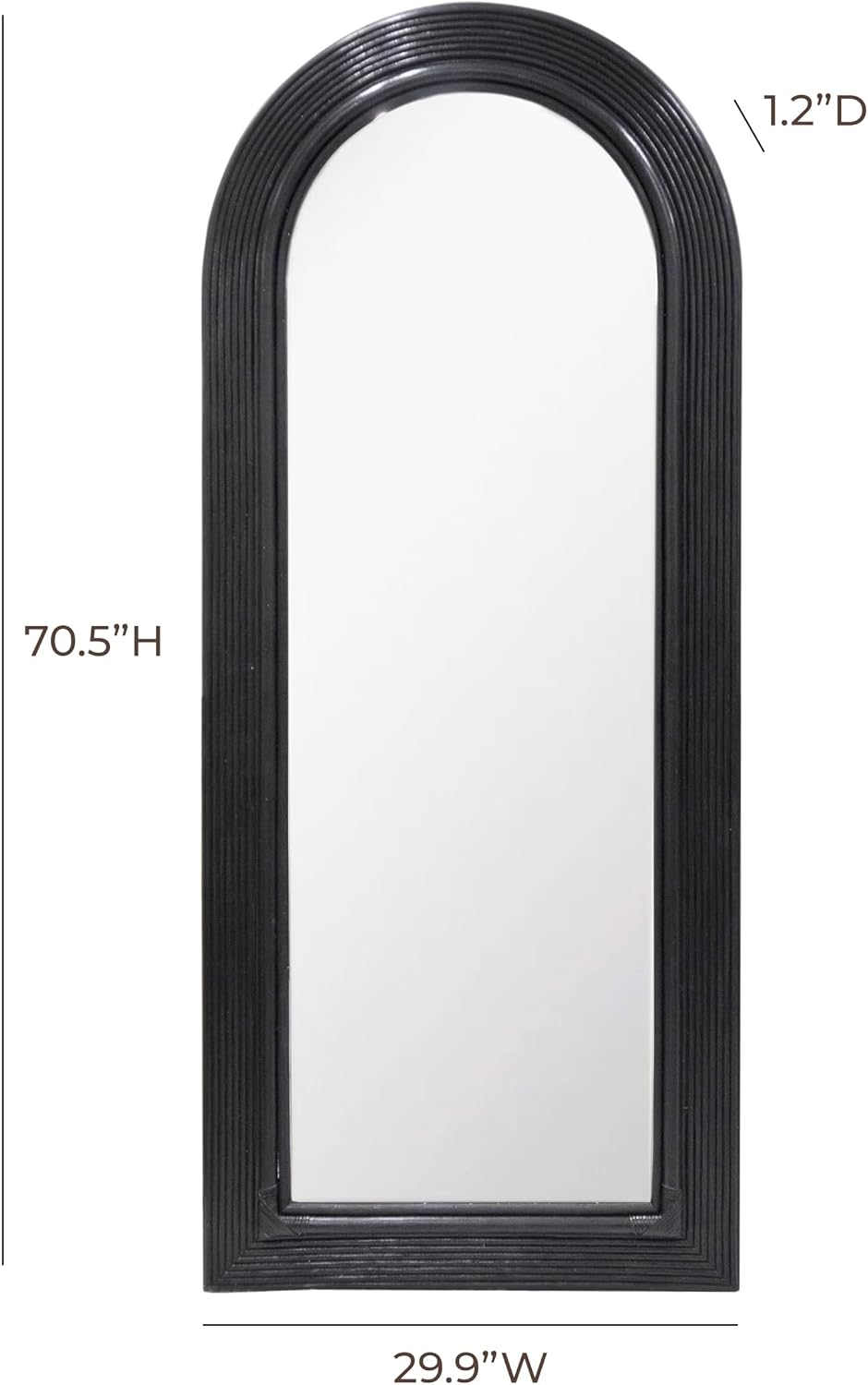 Tov Furniture Tanya Black Rattan 70' Floor Mirror