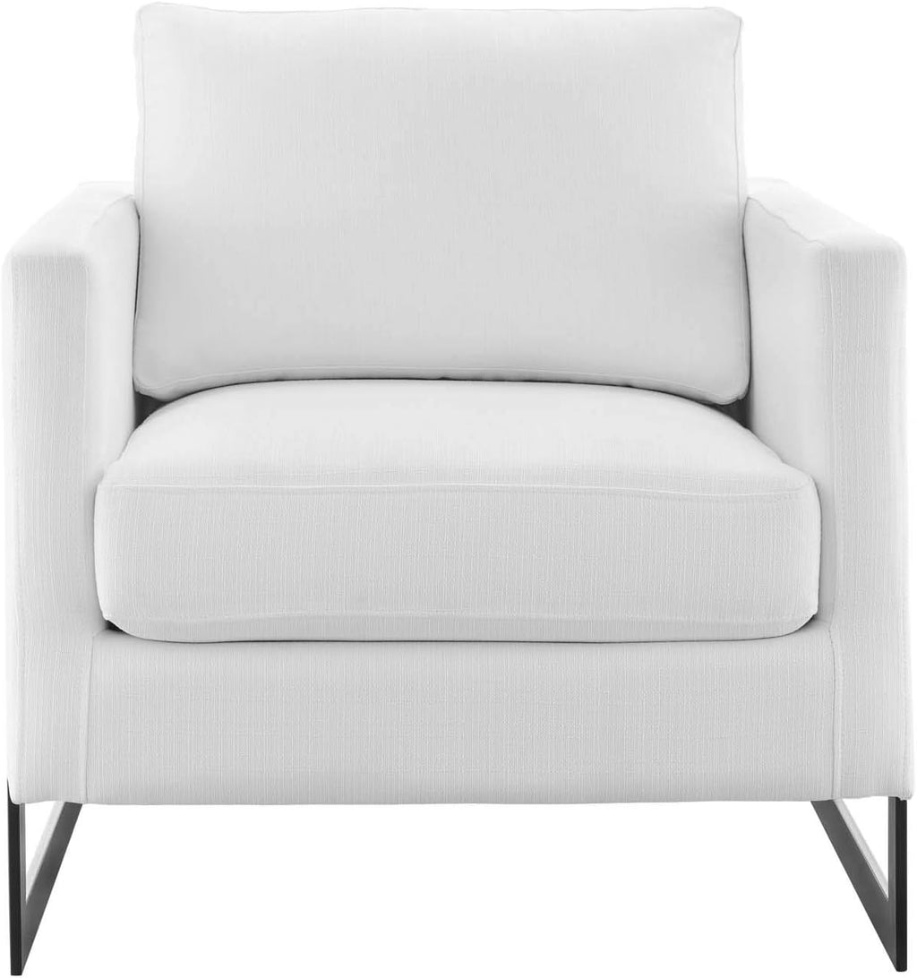 Posse Upholstered Fabric Accent Chair in Black White