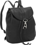 Piel Leather Medium Drawstring Backpack, Black, One Size