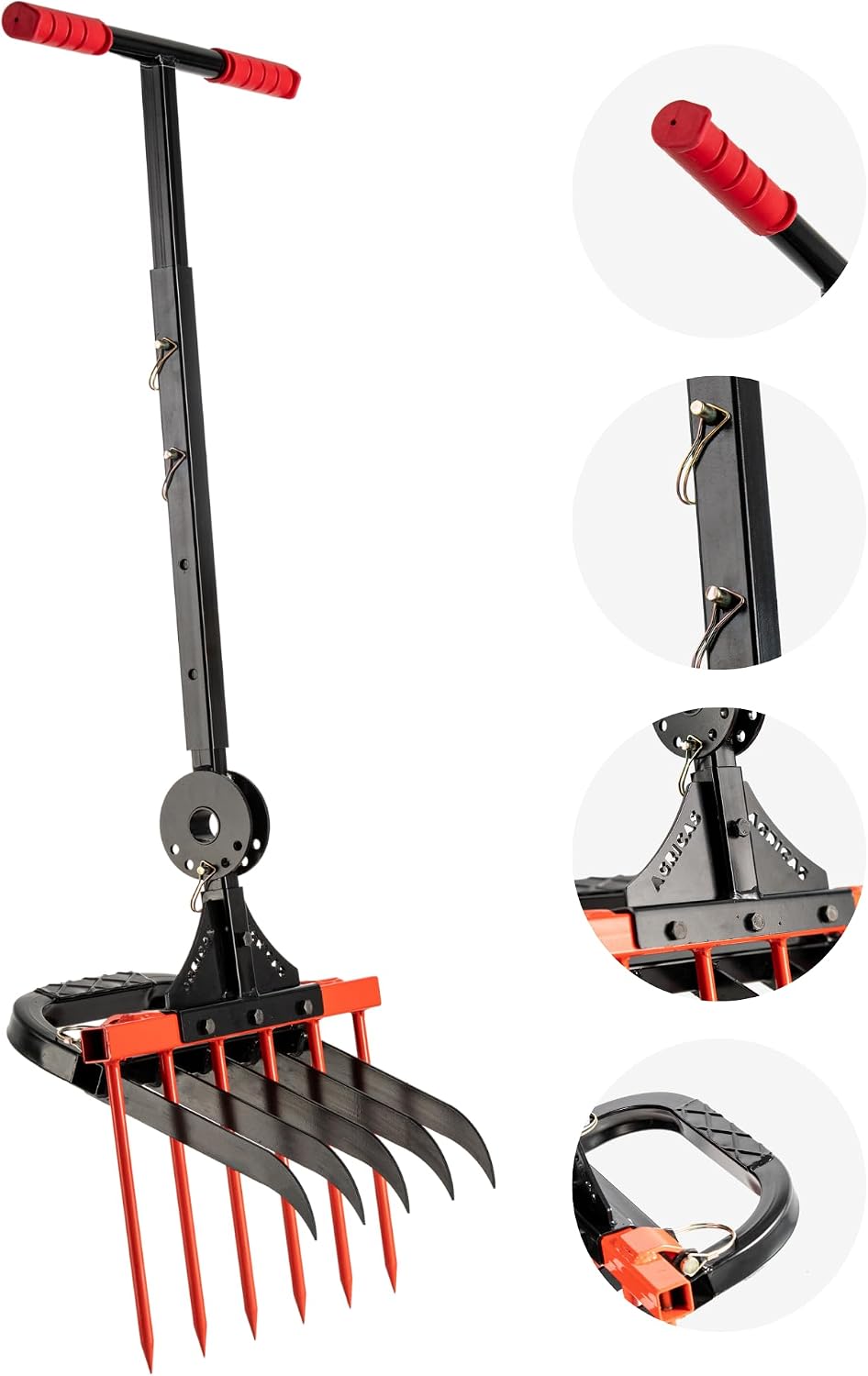 Broad Fork for Gardening - Portable and Ergonomic Broadfork Garden Tool Cultivator Tiller with 6+5 Sharp Tines - Heavy Duty Pitchfork, with Thickened Design
