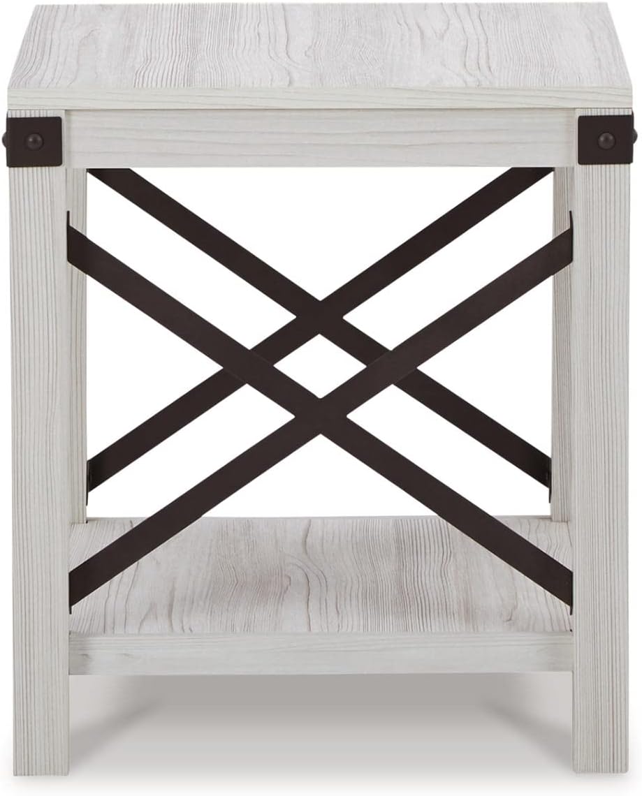 Signature Design by Ashley Bayflynn Modern Farmhouse End Table, Whitewash