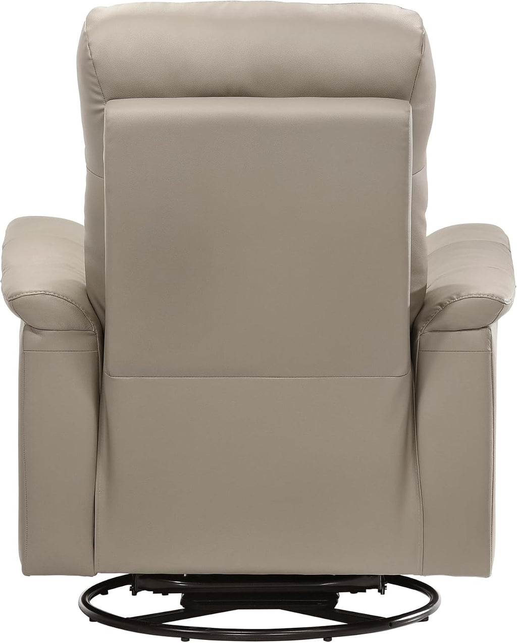 Lexicon Swivel Glider Recliner Chair, Comfy Nursery Glider, Top Grain Leather Match Recliner, Manual Reclining Chair for Living Room/Office/Apartment, Latte