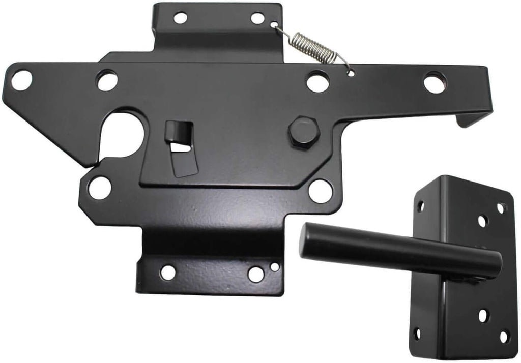 Vinyl Gate Latch Black (for Vinyl, Wood, PVC etc Fencing) Fence Gate Latch w/Mounting Hardware - CASE Qty 12
