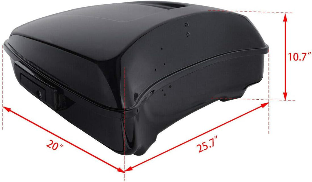 TCMT Chopped Black Latches Trunk Backrest Luggage Rack Mounting Rack Fit For Harley 2014-2025 Touring CVO Road King Road Glide Street Glide Electra Glide Pack