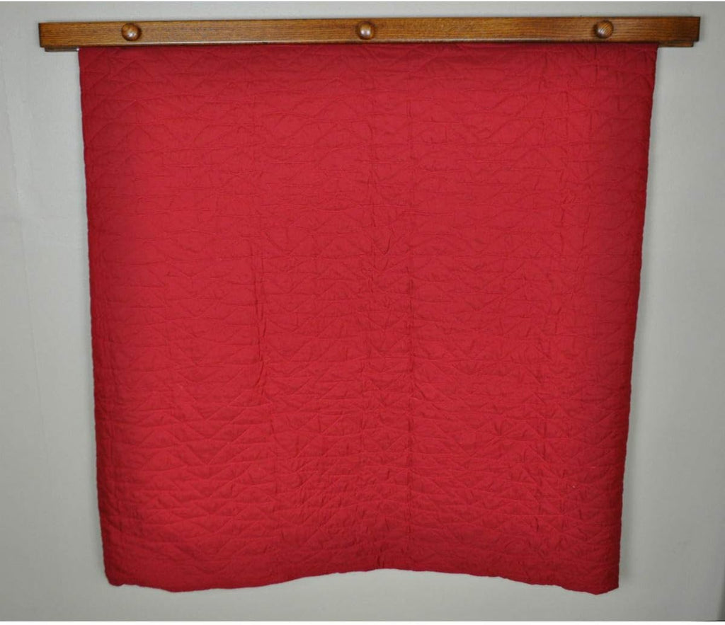RRD Amish Made Wooden Quilt Rack Wall Mount - Rustic Tapestry Hangers for Rugs, Tapestries & Quilts - Cherry Wood, Cherry Stain, 30' Long
