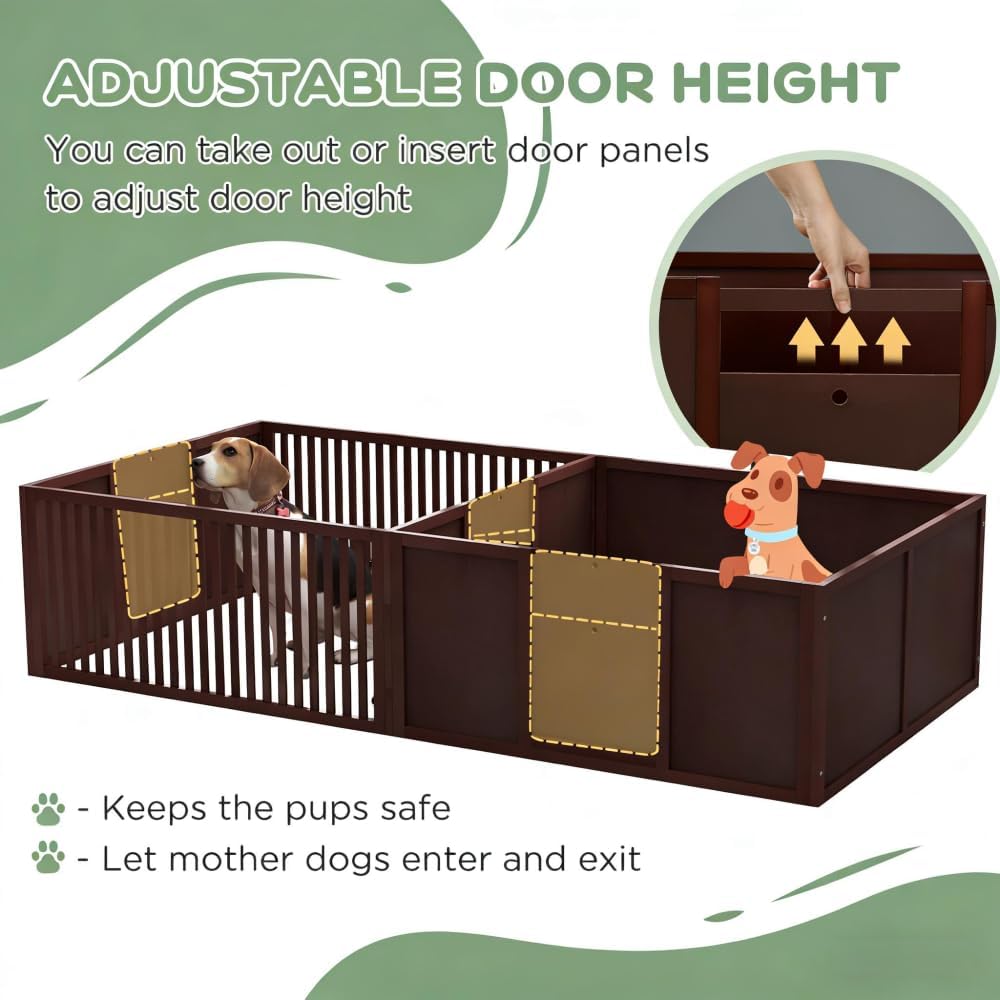 Premium Heavy-Duty Plastic Pet Carrier for Dogs and Cats – Lightweight, Ventilated Travel Box with Secure Latches and Carry Handle (Brown + Coffee + MDF + Wood)