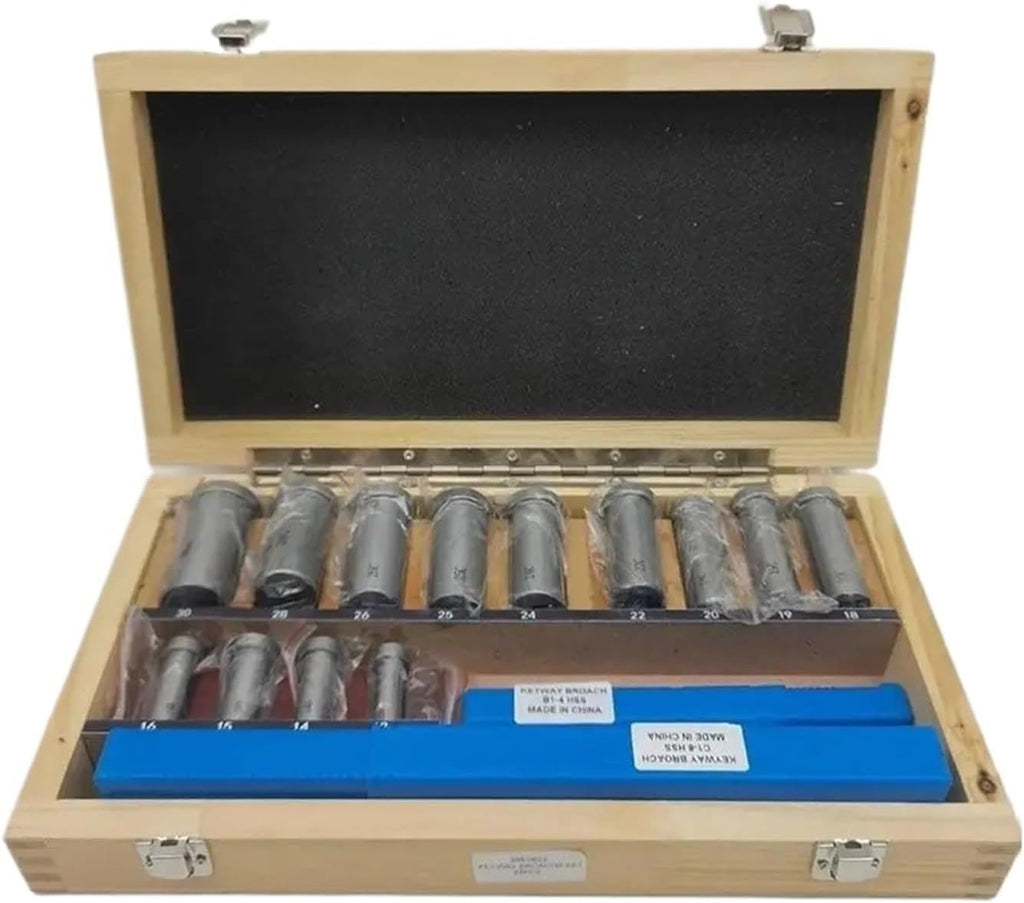Push Type Keyway broaches 22pcs hss Groove Keyway Broach broaches Set Key Tool Bushing Shim Set Metric Systems 12-30 HSS Keyway Tool