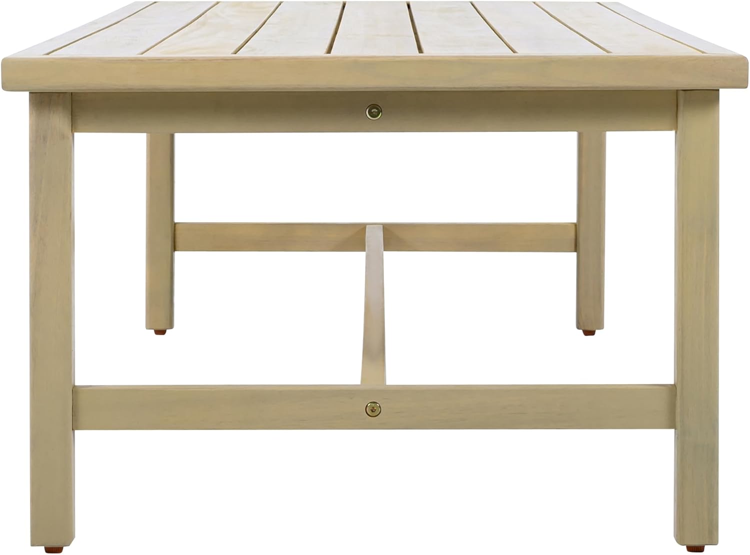 Christopher Knight Home Teras Patio Acacia Wood Coffee Table, Solid Wood Outdoor Table for Patio Furniture Set, Slat Panel Rectangular Top, Light Teak