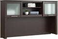 Bush Home 60-Inch Desk Hutch, Office Storage Organizer with Shelves, Cubbies and Frosted Glass Doors for Computer Desk, Home Office Furniture, Somerset Collection, Mocha Cherry