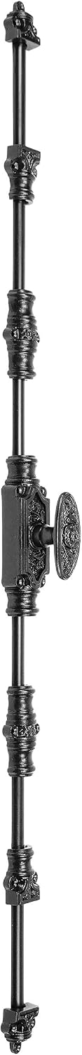 A29 Hardware 9 Feet Iron Cremone Bolt for Doors, Black Powder Coat Finish