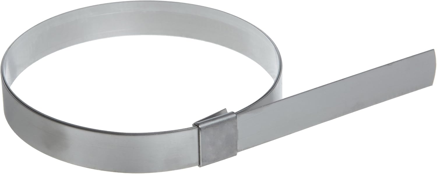 BAND-IT CP311S 3/8' Wide x 0.025' Thick 1-3/8' Diameter, 201 Stainless Steel Center Punch Clamp (100 Per Box)