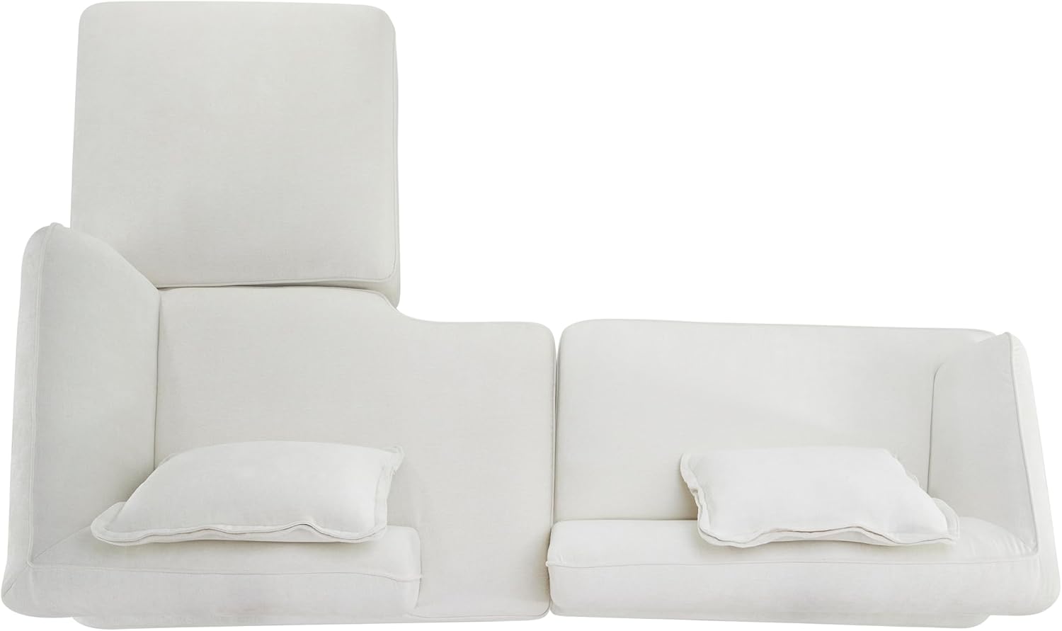Christopher Knight Home Zacha 121' Modular L-Shape Sofa Couch with Chaise Lounge, Modern Boneless Sofa for Living Room, Fabric Upholstered Cloud Couch with Deep Seat, Milky White